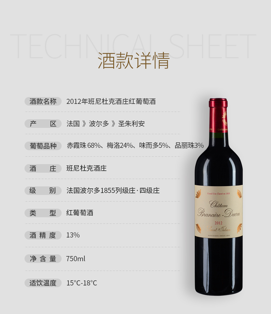 2012年班尼杜克酒庄红葡萄酒