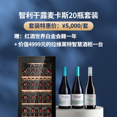 【套装D】智利干露麦卡斯20瓶套装 赠：价值4999元的拉维莱特智慧酒柜一台+红酒世界白金会籍一年