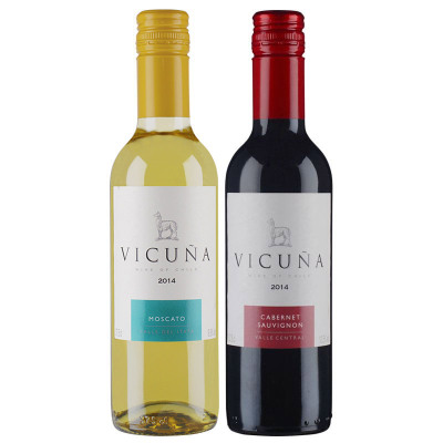 【375ml双支】干露羊驼赤霞珠红+甜白葡萄酒双支套装